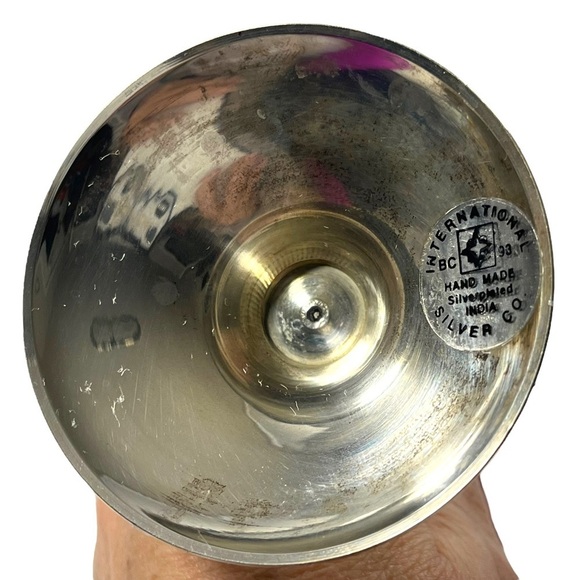 Vintage International Silver Co Silverplated Goblets Set of 4 Wine Glass India - Picture 8 of 10